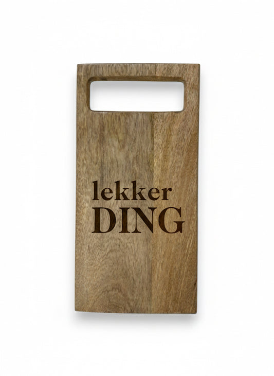 Mangohouten rechthoekige borrelplank met handgreep – gegraveerd- gepersonaliseerd cadeau en borrelplank