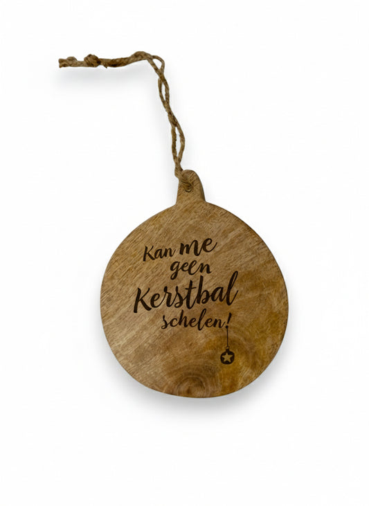 Mangohouten ronde hanger dik – gegraveerd - gepersonaliseerd cadeau voor decoratie