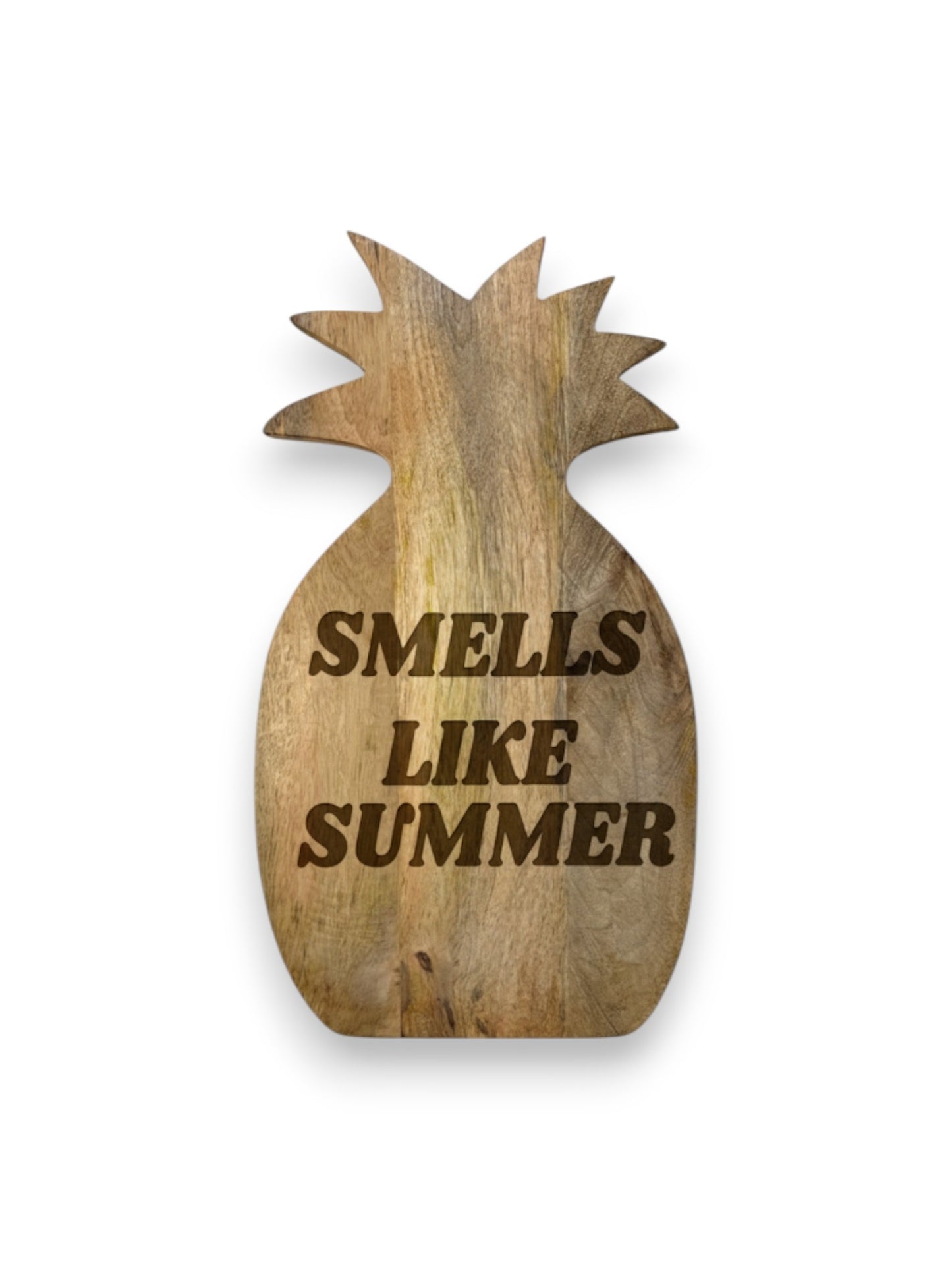 Mangohouten borrelplank ananas groot – gegraveerd - gepersonaliseerd cadeau voor de zomer