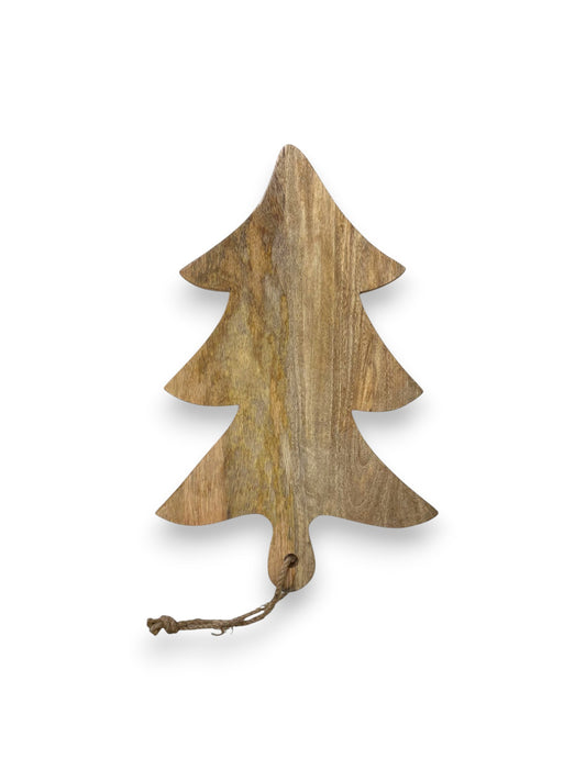Mangohouten borrelplank kerstboom klein – gepersonaliseerd cadeau voor feestdagen