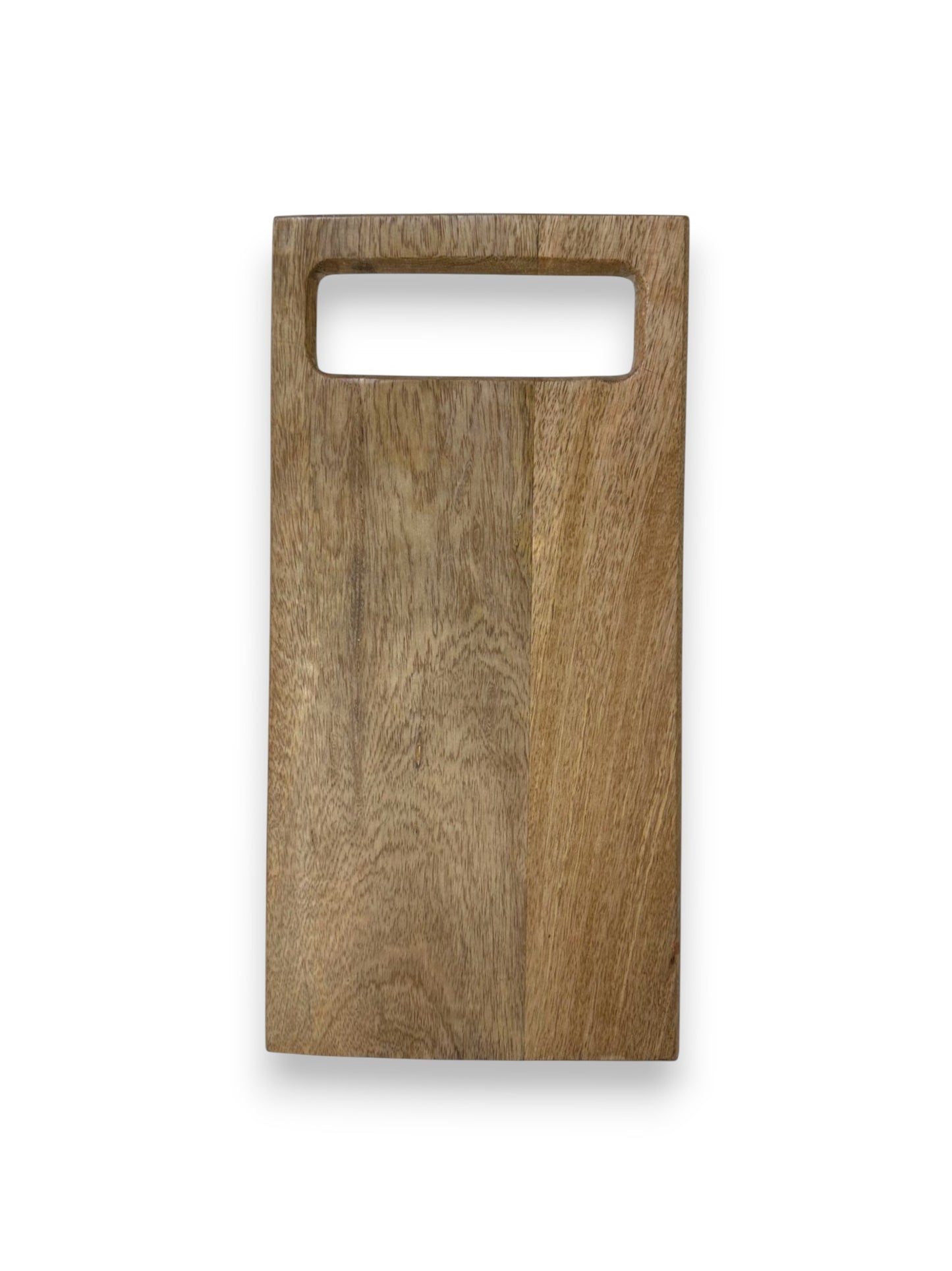 Mangohouten rechthoekige borrelplank met handgreep – gepersonaliseerd cadeau en borrelplank