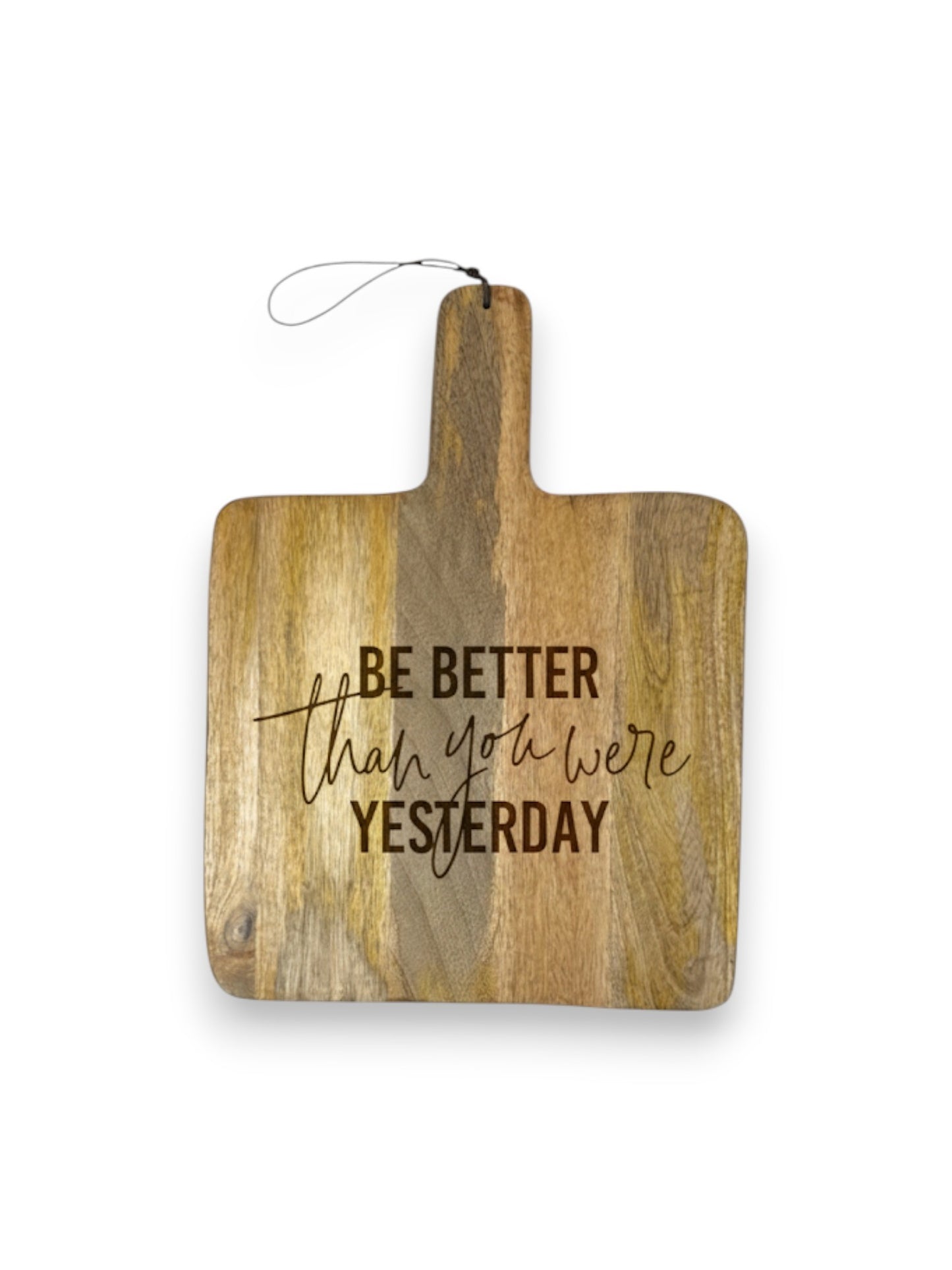 Mangohouten vierkante borrelplank groot – gegraveerd - gepersonaliseerd cadeau en borrelplank