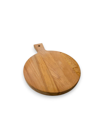 Beukenhouten ronde borrelplank – gepersonaliseerd cadeau met eigen tekening 