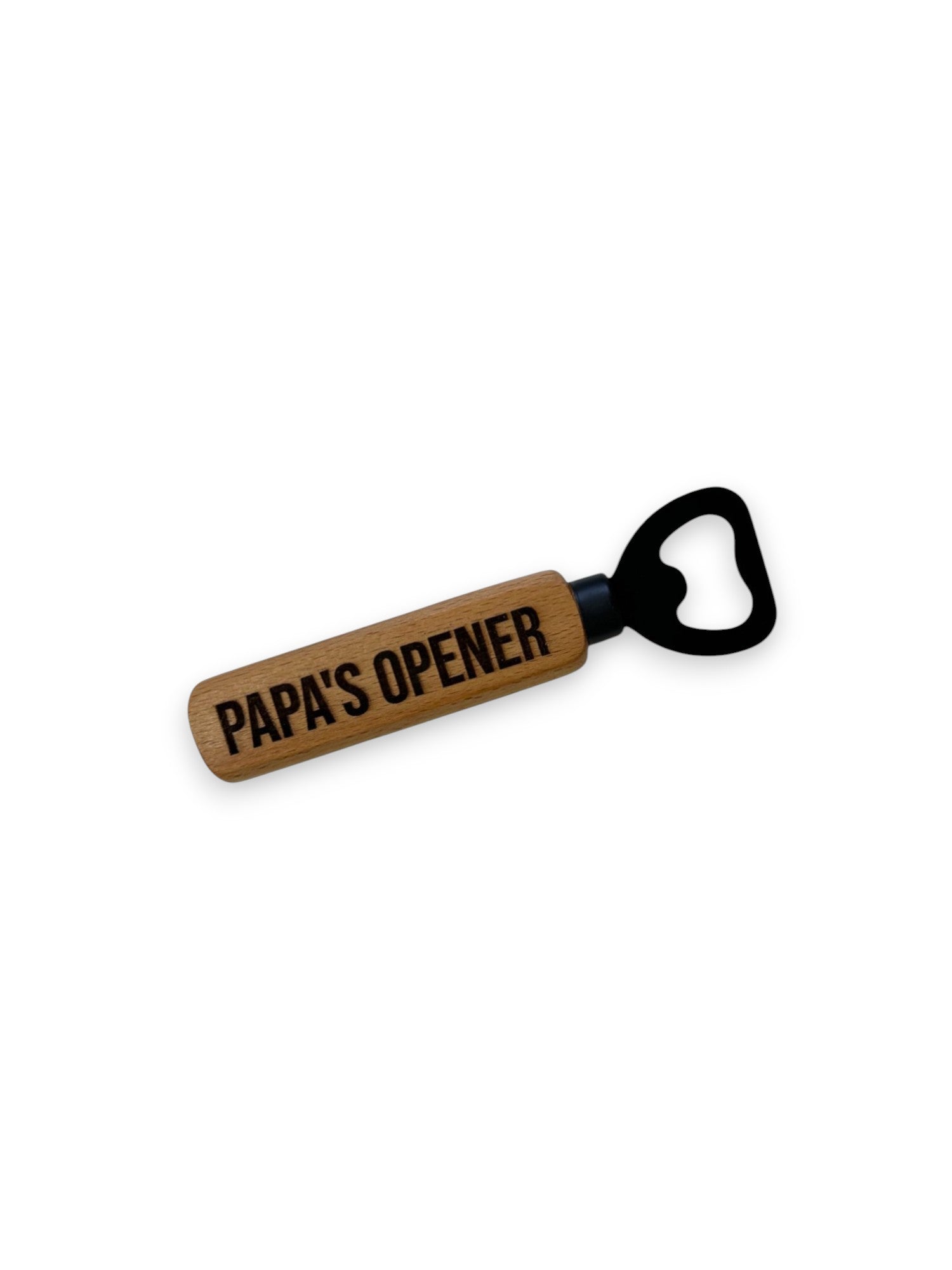 Beukenhouten flesopener – met gravering - gepersonaliseerd cadeau en borrelaccessoire