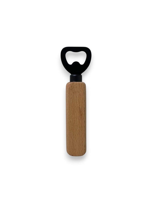 Beukenhouten flesopener – gepersonaliseerd cadeau en borrelaccessoire