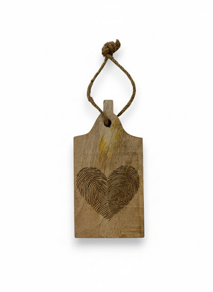 Mangohouten huisje ronde gevel – gegraveerd - gepersonaliseerd decoratie cadeau