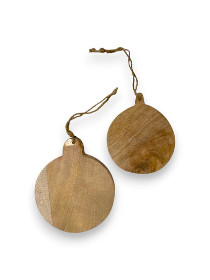 Dunne en dikke mangohouten ronde hanger – gepersonaliseerd cadeau en houten decoratie