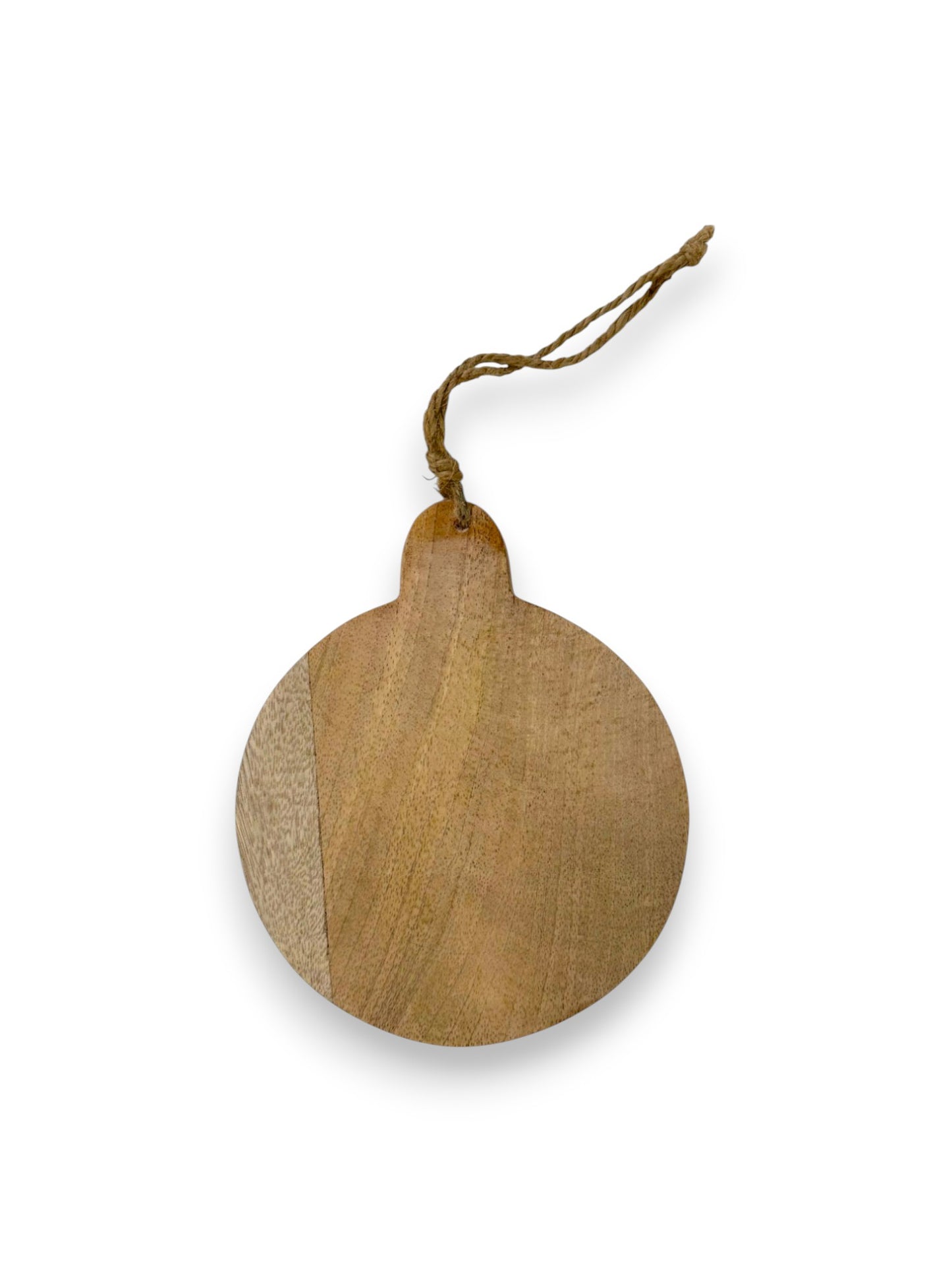 Dunne mangohouten ronde hanger – gepersonaliseerd cadeau en houten decoratie