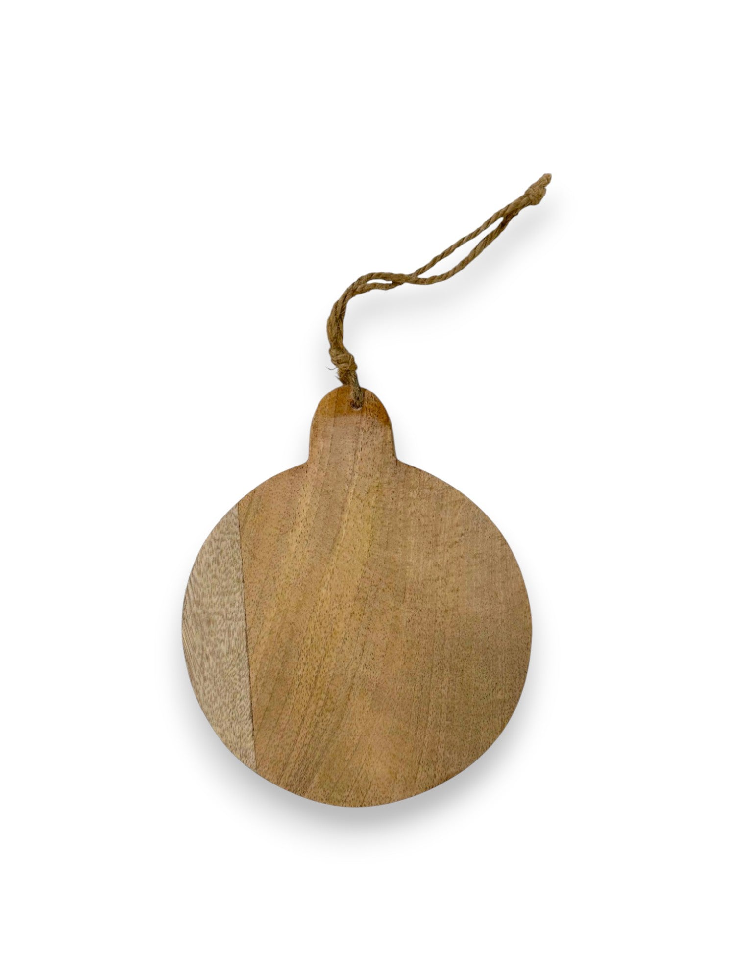 Dunne mangohouten ronde hanger – gepersonaliseerd cadeau en houten decoratie