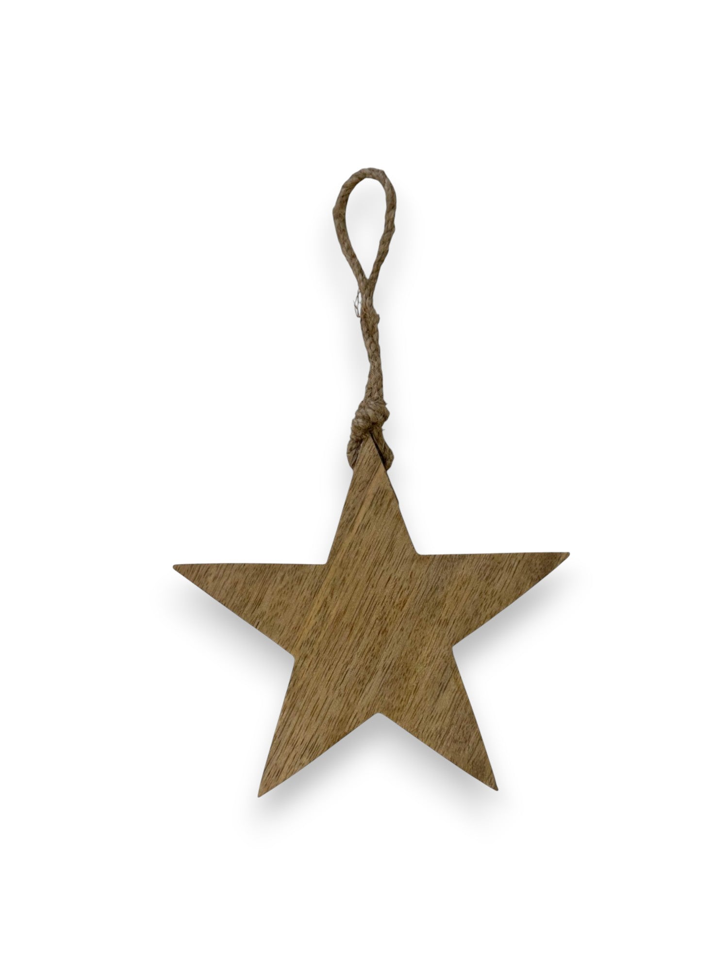 Mangohouten ster hanger – uniek gepersonaliseerd cadeau en houten decoratie