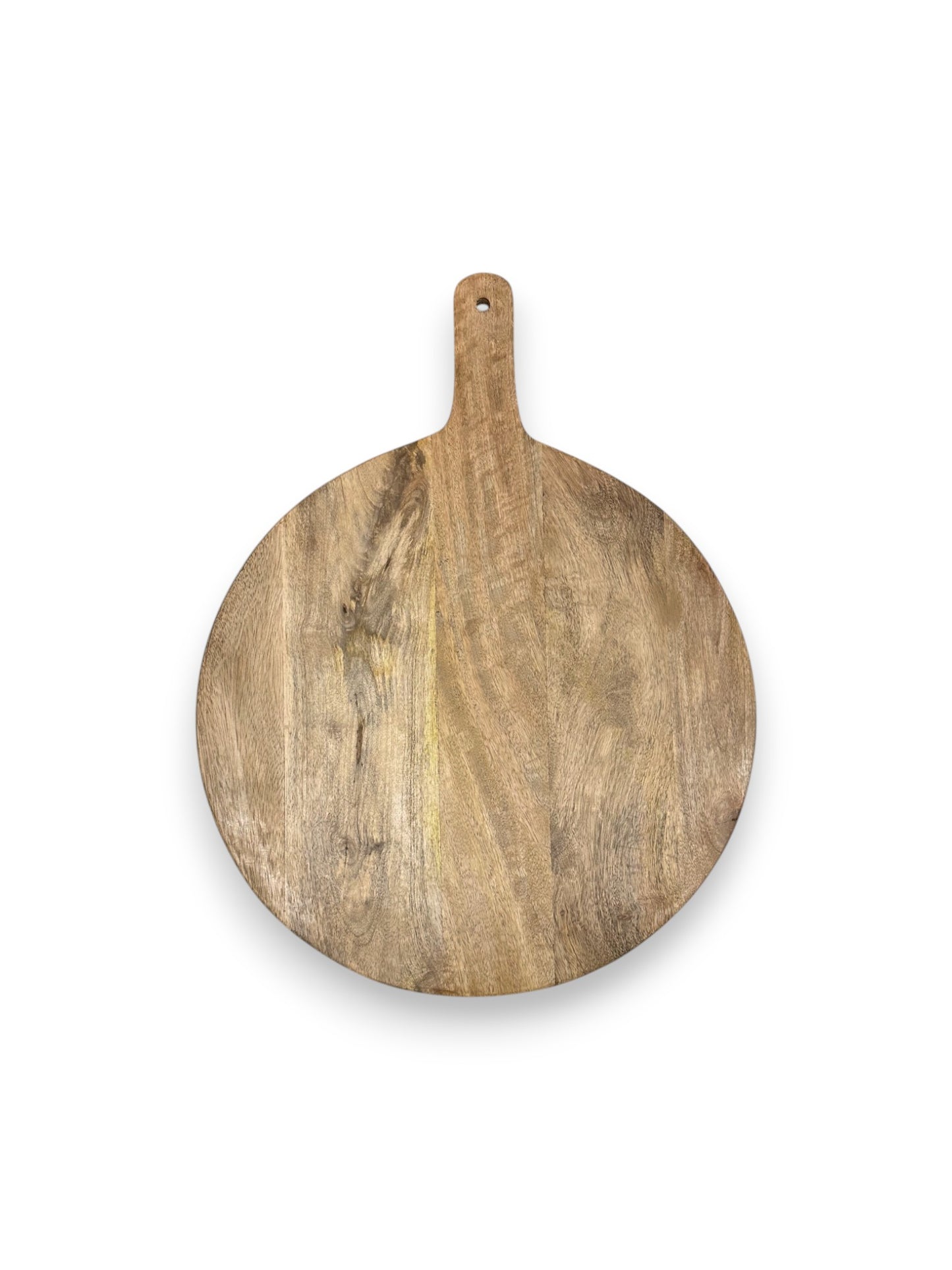 Mangohouten ronde borrelplank groot – gepersonaliseerd cadeau en borrelplank