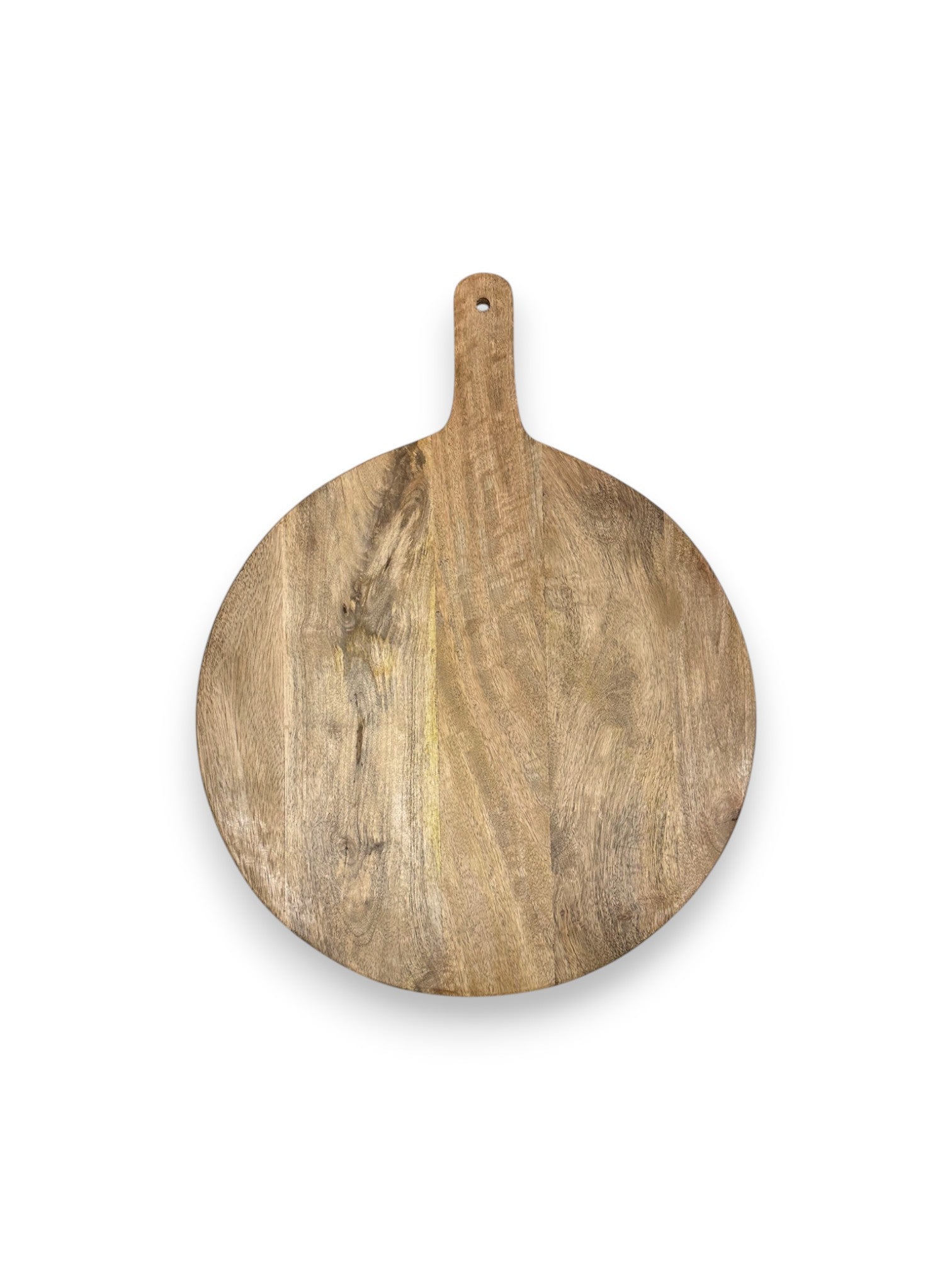 Mangohouten ronde borrelplank groot – gepersonaliseerd cadeau en borrelplank