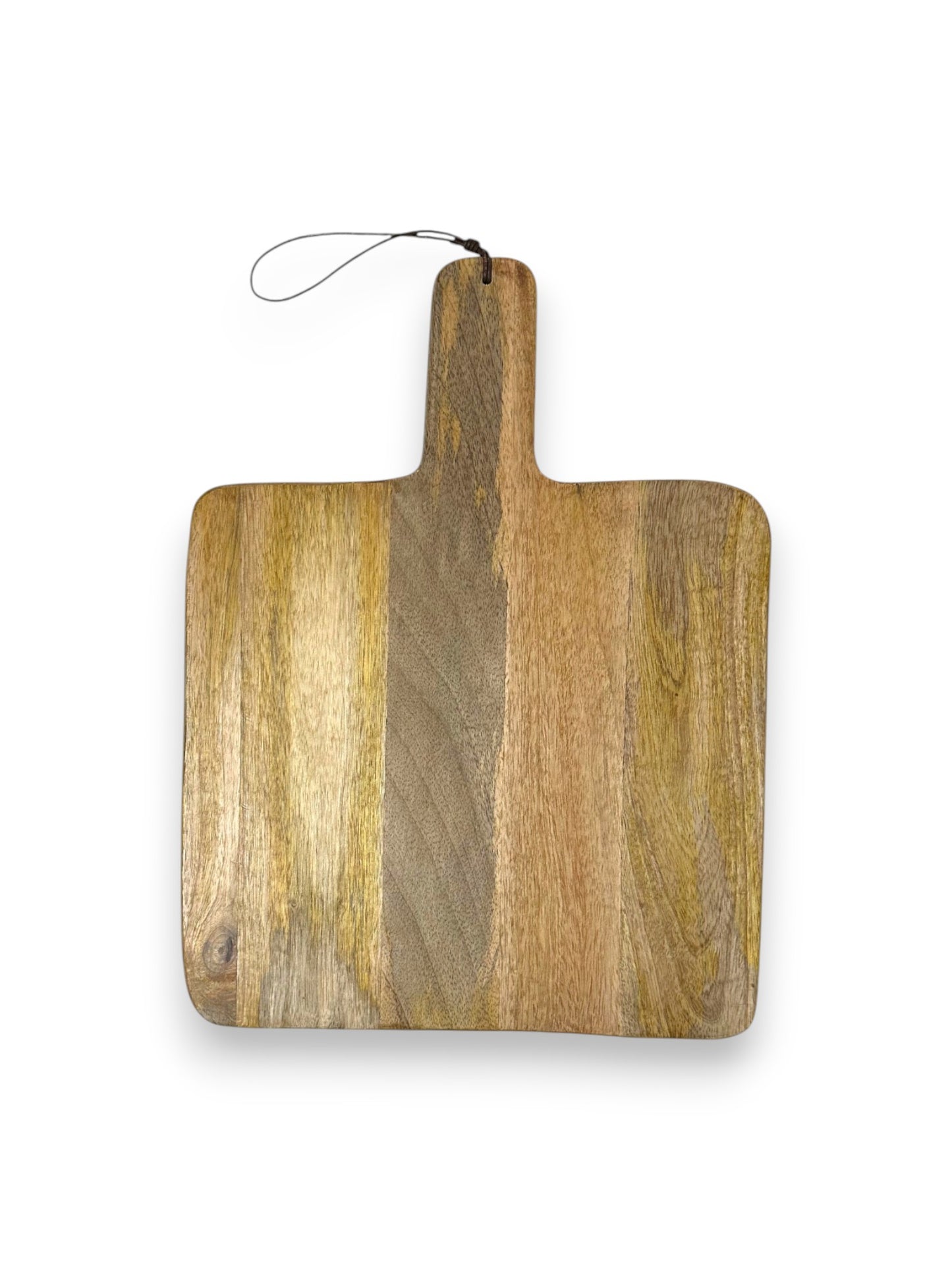 Mangohouten vierkante borrelplank groot – gepersonaliseerd cadeau en borrelplank