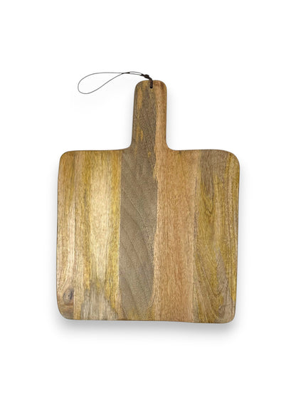 Mangohouten vierkante borrelplank groot – gepersonaliseerd cadeau en borrelplank