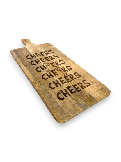 Mangohouten rechthoekige borrelplank groot – met gravering - gepersonaliseerd cadeau en borrelplank