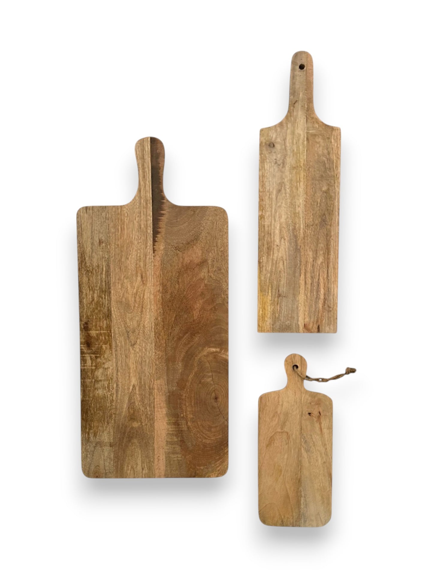 Mangohouten rechthoekige borrelplank groot, middel en klein – gepersonaliseerd cadeau en borrelplank