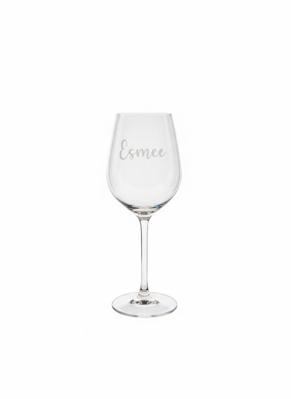 Glazen witte wijnglas – gegraveerd - gepersonaliseerd cadeau voor wijnliefhebbers