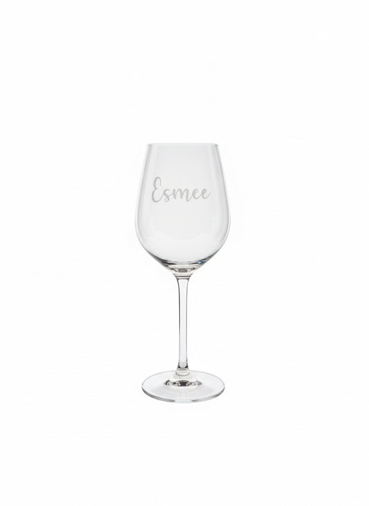 Glazen witte wijnglas – gegraveerd - gepersonaliseerd cadeau voor wijnliefhebbers